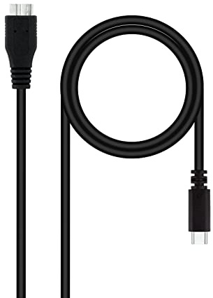 Nanocable 10.01.1201-BK - Cable USB 3.0, USB-C/M-Micro B/M, Negro, 1 m