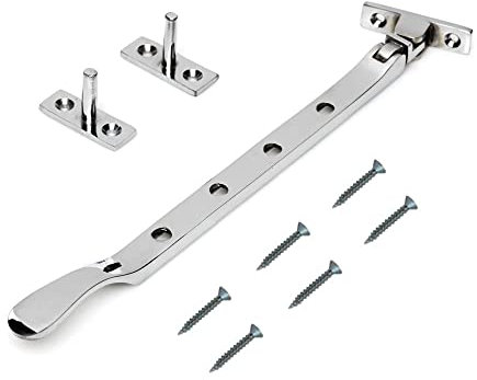 TERF® 250mm Heavy Duty Polished Chrome Window Casement Stay Spoon Style 250mm (10'') Including Fixing Screw - Pack of 1