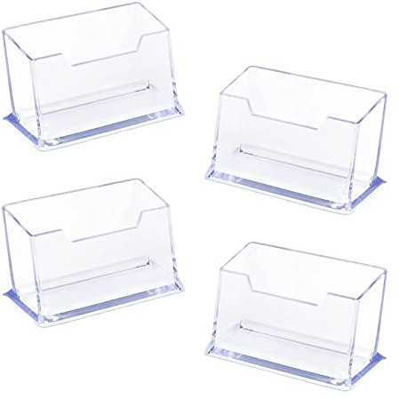 PXRLMYF 4 Piezas Soporte para Tarjeta de Vista,Transparente Soporte de Tarjetas de Visita,Tarjeta de Visita Soporte Portatarjetas para Hogar Oficina