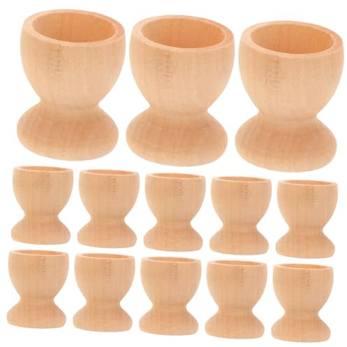 Toyvian 24stücke Teiliges Handbemalter Eierhalter DIY-Spielzeug Für Junge Mädchen Eierbecher Aus Holz Für Kindergarten