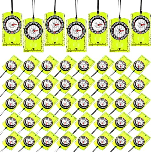 Geiserailie 20 Pcs Acrylic Orienteering Compass Hiking Backpacking Map Reading Compass for Navigation and Survival Outdoor Exploring