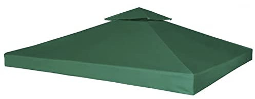 PJDDP Techo de Repuesto para Cenador 3x3M, Doble Techo Cubierta de Repuesto para Pabellón con Ventilación, Toldo de Cenador de Repuesto Resistente Al Agua(Sólo Arriba),Verde