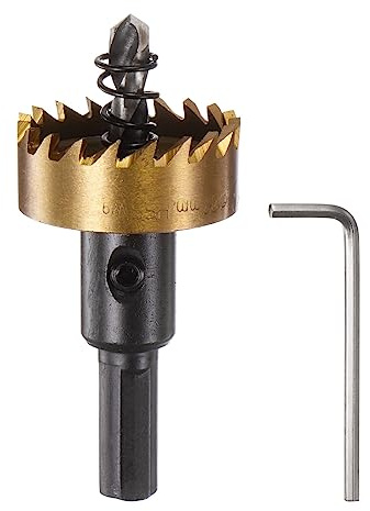 sourcing map Hole Saw 32mm (1-1/4) M35 HSS (High Speed Steel) Titanium Coated Drill Bit Cutter Opener for Stainless Steel Aluminum Alloy Metal Wood Plastic