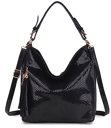 VOIV Leder Damen Handtasche Hobo Quaste Frauen Schultertasche Groß Schwarz Damen Handtasche Frauen Crossbody Taschen