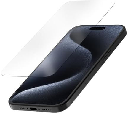 Quad Lock Displayschutzfolie aus gehärtetem Glas für iPhone 15 Pro und iPhone 15