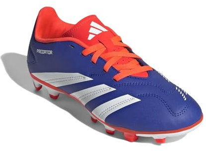 adidas Club J - Scarpe da calcio unisex, flessibili, Blu lucido/Bianco/Rosso Solare, 10.5 Big Kid