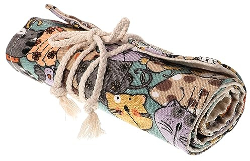 STOBOK Federmäppchen Zum Aufrollen 48 Taschen Leinen Bleistifttasche Für Schule Skizzen Kunstbedarf