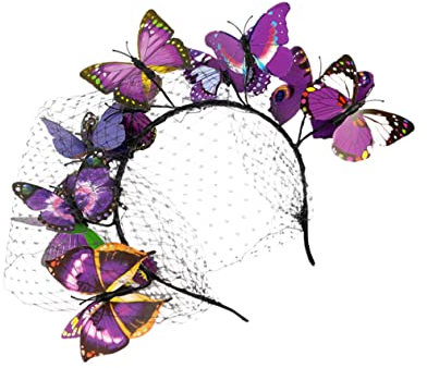 Housoutil Fascinator Für Frauen Schmetterling Kopfbedeckung Schleier Haarband Für Hochzeitsfeier Foto-kopfschmuck