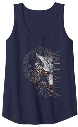Walhalla Wolf Wölfe Odins Runen Nordischer Kompass Wikinger Tank Top