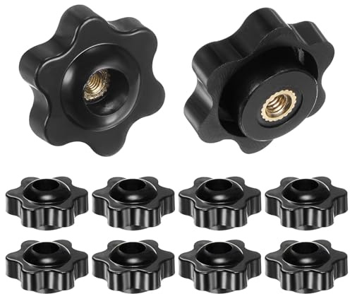 QUARKZMAN 10 Stück Sterngriffmutter M4 Flügelmuttern mit Gewinde, Rändelmutter Handgriff Durchgangsloch Klemmmutter 25mm Spannknopf für Werkzeugmaschinen Anlagen Fitnessgeräte, Schwarz