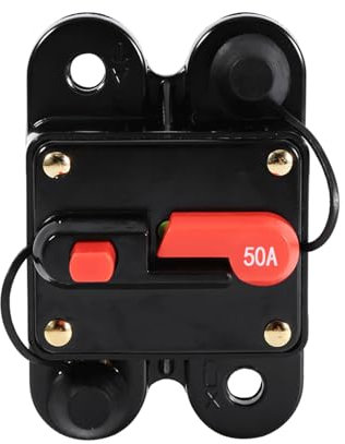 Porte-fusible de Voiture 12-24 V, Disjoncteur de Batterie de Voiture, Porte-fusible à Courant élevé, Disjoncteur Automatique, Porte-fusible Automatique de Camion étanche (50A)