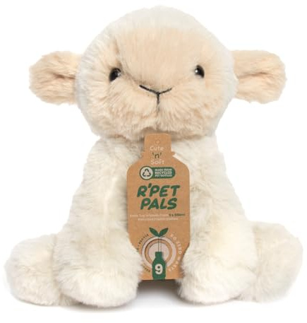 L & P Home & Gifts Lesser & Pavey Rpet Pals Lottie Sitting Lamb Teddy For Kids | Made Up of Recycled Bottles | Stuffed Animal Soft Toys | Ideal For Birthday or Baby Gift