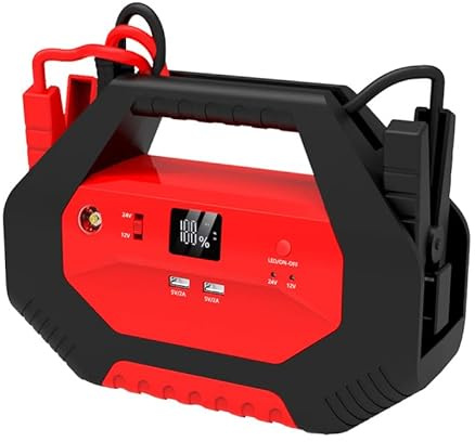 Starter De Saut De Voiture Super Safe Jump Starter, 12V / 24V Jump Starters, Pas De Peur De La Chaleur Torride Et De Froide -20 ° C ~ 85 ° C, Lampe De Poche À LED D'urgence, Longue Attente, Charge Rap