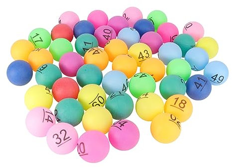 KOMBIUDA 100 Stück 1 Lotteriekugel Bingo-käfigball Zahlenspielball Karneval Spielbälle Zahlenball Bälle Mit Bingoruf 1 Bis 50 Tombolakugel Ersatz-bingoball Tombola-bälle Plastik Colorful