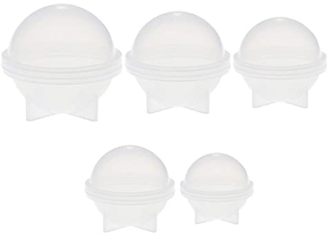 Epoxidschmuck, die Kerzenform DIY Kugel runden Silikonform für Harz Epoxidschmuck machen, Kerzenwachs hausgemachte Seife DIY -Plastikbadebomben 5 verschiedene Größe Eisballformen, DIY -Projekte Schim