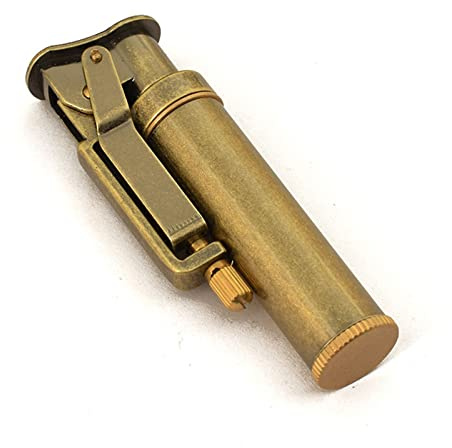 Rad Kerosin Feuerzeug Vintage Graben Feuerzeug Nachfüllbare Messingfeuerzeug für Sammlung Dekoratives Geschenk (Bronze)