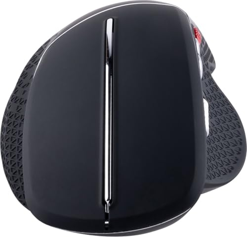 Ergonomique Jaguar Ergonomische kabellose Maus für Rechtshänder, Schwarz | Daumen-Scrollfunktion, Anpassbare DPI, USB-A-Dongle-Aufbewahrungsfach, Präzise und kompakte PC- und Laptop-Maus