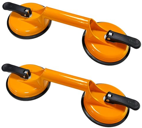 2 Stück Glassaugnäpfe, Heavy Duty Metall Saugnapf Halter zum Anheben von großen Glas/Fenster/Fliesen/Spiegel/Granit/Bodenspaltfixierer, 2 Stück