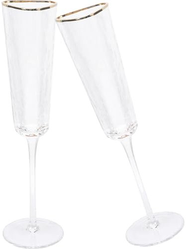 SECFOU 2 Copas De Flauta Clásicas Transparentes Para Vino Espumoso Ideal Para Bodas y Eventos.