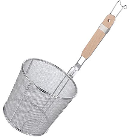 Colador de pasta, Cesta for blanquear fideos con asa, colador de araña de malla, espumadera for alimentos, pasta, fideos, bola de masa, cestas de 12CM S o: colores surtidos(37X16X16cm)