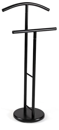 Versa Begna Modernt multifunktionellt nattduksbord med 2 galgar för herr- eller damkläder, mått (H x L x B) 100 x 28,5 x 45 cm, stål, vit