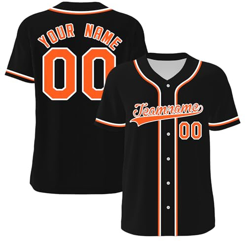 WERWAES Baseball Trikot, Personalisierte Baseball-Shirts mit Name&Nummer, Jersey Customize für Männer Frauen Jugendliche