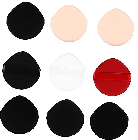 Happyyami 9pezzi Piumino Per Trucco Da Donna Cuscino Cosmetico Per Cipria in Polvere Libera Piumini Per Cosmetici Cinghia Applicatore Di Polvere Lavabile Per Viso