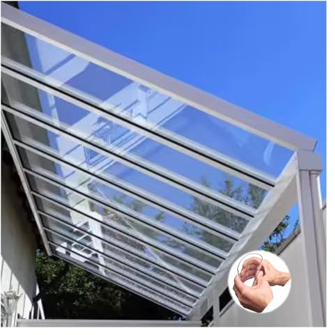 Paneles de techo de policarbonato duradero para invernadero, lámina de plástico de repuesto para toldo al aire libre, cochera y marco frío, fácil de cortar, 5.5 x 26.6 pies