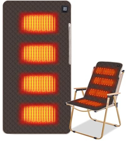 BigKing Cojines de asiento con calefacción, 45 x 90 cm, ultrasuave, con 3 niveles de calefacción, portátil, USB 5 V, cojín calefactado eléctrico para estadio, camping, actividades al aire libre