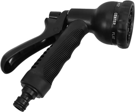 Gadpiparty Boquilla para Manguera de Jardín Ajustable 8 Funciones Pulverizador de Agua de Alta Presión Negro 1 Unidad Multiuso para Riego Lavado de Autos y Limpieza Doméstica