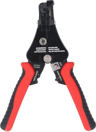 3 in 1 Wire Stripper Cutter Crimper, Adjustable Cable Pliers for 8-18AWG Stripping and 10-22AWG Crimping, Zinc Alloy Head Electric Wire Stripper Tool with Rubber Handle for Pro