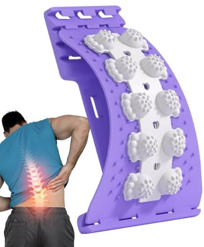 Dispositivo Espalda – Tabla Soporte Cervical Con Nudos | Masaje Tracción | Eficaz | 4 Niveles Ajustables Lumbar Columna Estirador Hogar Gimnasio