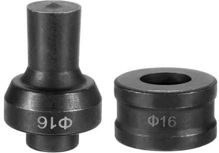 QUARKZMAN Hydraulische Lochstanze Matrize 16mm Rundloch, 40Cr Stahl Locher Locheisen Stanze Set Werkzeug für CH60 Elektrische Stanze Maschine Schwarz