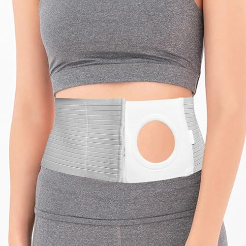 Stoma Bandage Damen und Herren mit Loch 8 cm (M) | Atmungsaktiver Stoma Gürtel, Stomagürtel, Stoma Zubehör für Kolostomie- und Ileostomie-Operationen