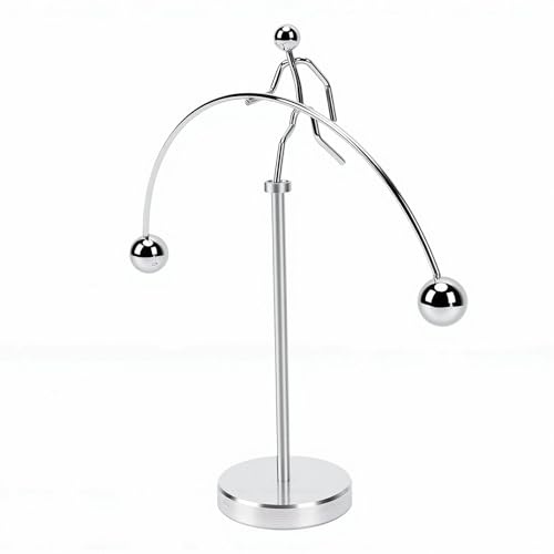 Topiky Mini Balance Toy Desk Balance Statyett för Hemmakontor, Sväng och Tillbaka Konstskulptur, Aluminiumlegeringsmaterial, Lätt Att Spela, Lämplig för Barn Som Lär Sig