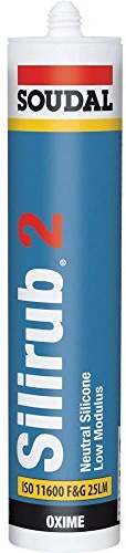 Soudal 102066 Silirub 2 Mastic Silicone Neutre, Blanc Brillant, 310 ml