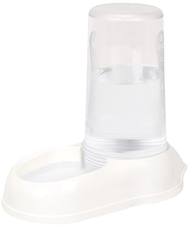 Ferplast dispenser cibo o acqua per cani di grossa taglia AZIMUT 5500 Mangiatoia per acqua e cibo secco da 5,5 Litri, Fondo antiscivolo, 23 x 41 x h 37,5 cm Bianco