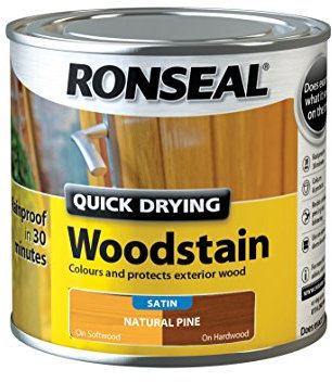 Ronseal QDWSNP250 250 ml Satin Finish Quick Dry Woodstain - Natural Pine