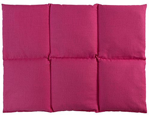 Leinsamenkissen groß 40x30cm 6-Kammer - pink - Wärmekissen Körnerkissen für Mikrowelle & Backofen z.B. für Rücken & Bauch - Leinsamen-Kissen 30x40 - pink