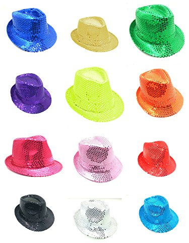 Party Factory Pailletten Hut, pinker Glitzerhut für Damen und Herren, Glamour Accessoire, Kopfbedeckung für Karneval