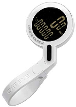 Cateye COMPUTADORA Quick White E-Limitate Pedometer Fahrrad, Unisex, Erwachsene, Weiß, Einheitsgröße