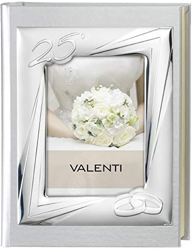 Valenti Argenti Album Portafoto 25° Anniversario Nozze Argento Foto Copertina cm 13x18