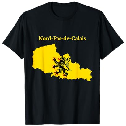 Carte drapeau du Nord-Pas-de-Calais, région française. T-Shirt