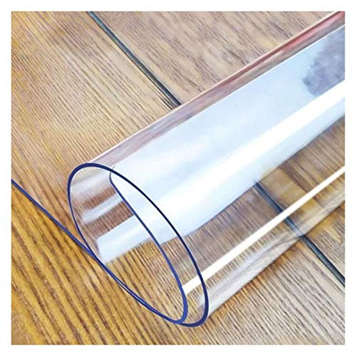 LSSB Wash-Libera Tovaglia Chiaro/Trasparente Vetro Morbido in PVC Antiscivolo AntiGraffio Sottopiatto Protezione Pavimento per Casa Ufficio Cucina Mobile TV Proteggi Tavolo, Personalizzabile