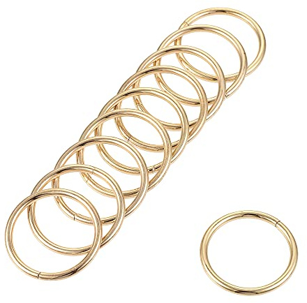 sourcing map 50 Stück O Ringe 0.79(20mm) Metall für Riemen Taschen Gürtel DIY Handwerk Gold Ton
