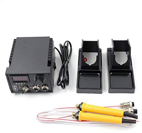 SHZICMY 27Tlg Brandmalstation Lötkolben Set 60W Brandmalerei Brennstation Brandmalkolben Holzbrenner Halterung Pyrographie Machine Kit für Holzwerk