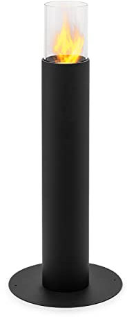 blumfeldt Fiamme Pila Ethanol Kamin - Kamin Ethanol mit bis zu 5 h Brenndauer, Edelstahlbrenner mit 0,5 Liter Volumen, verbrennt geruchsneutral und rückstandsfrei, Löschwerkzeug, schwarz