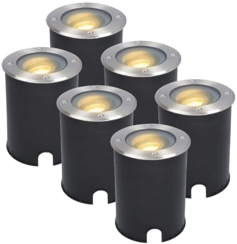 HOFTRONIC 6er Set LED Bodeneinbaustrahler Außen befahrbar und IP67 wasserdicht - 30° kippbar und 360° schwenkbar - Bodenlampen für Einfahrt warmweiß 2700K