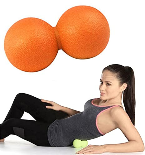Bola de masaje de maní, masajeador de rodillo de doble lacrosse de maní, bola de masaje muscular de punto de gatillo profundo, bola de masaje muscular, liberación miofascial, relajador de nudo
