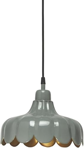 PR Home of Scandinavia Wells Pendelleuchte im Blumen-Design, Grün & Gold, E27, 24x350 cm mit Stecker | Dekorative Hängelampe für Wohnzimmer, Schlafzimmer, Büro
